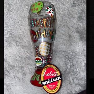 Happy Holidays Lolita Pilsner Glass